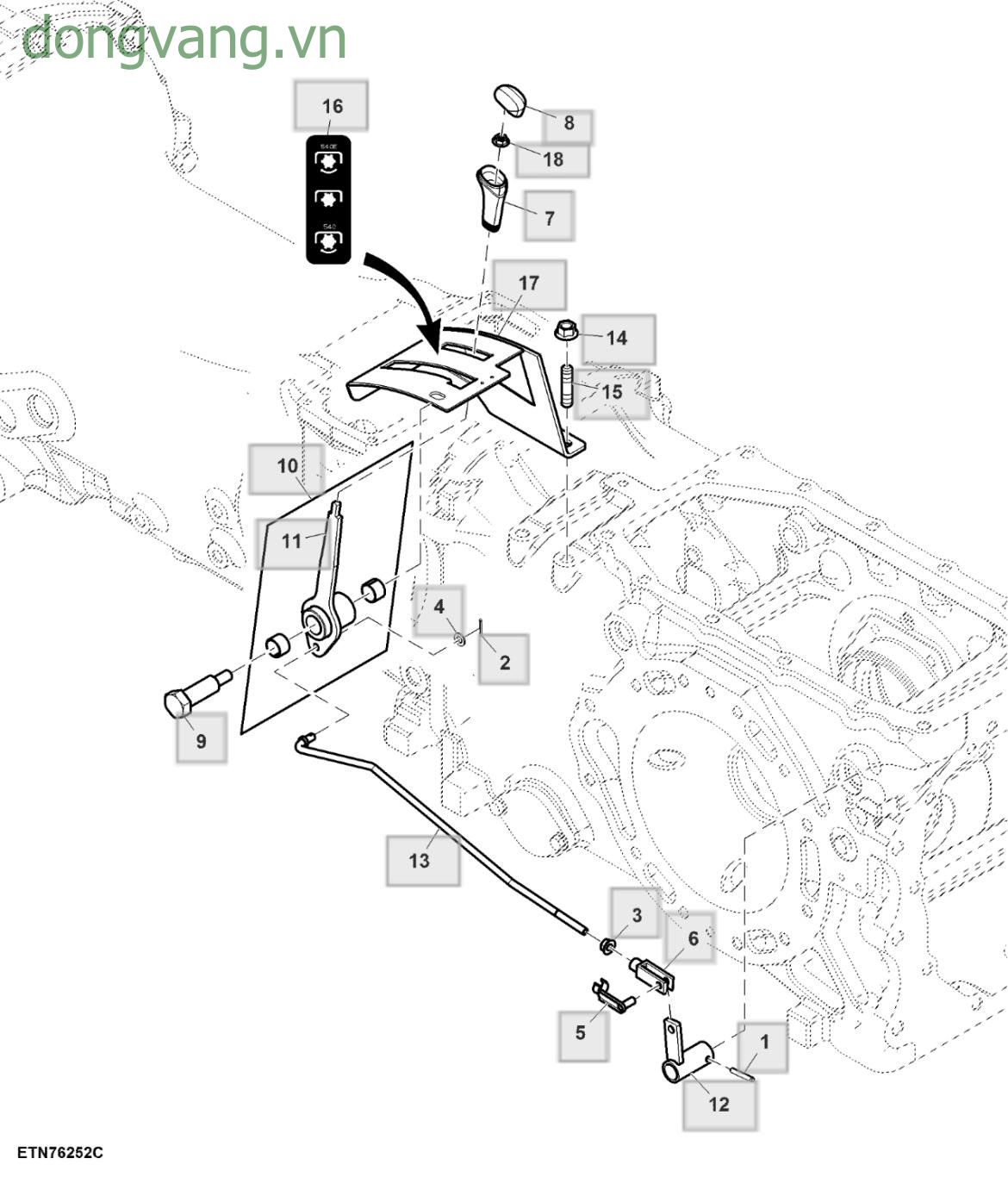 Control Lever, Single Clutch, Dual PTO - ST522782